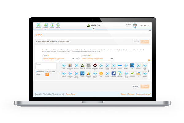 screenshot of Adeptia Connect